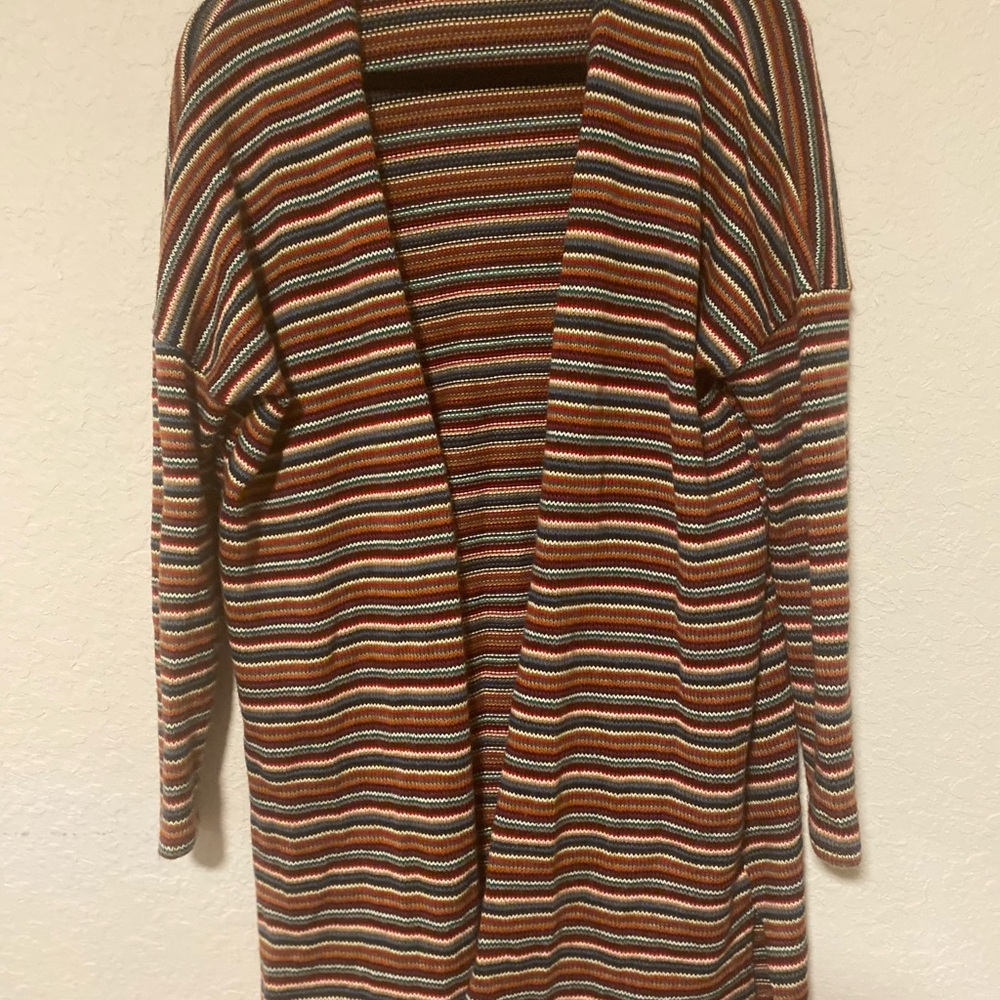 Rokoko Colorful Striped Open-Front Cardigan, Californian, free spirited inspired - Picture 5 of 8